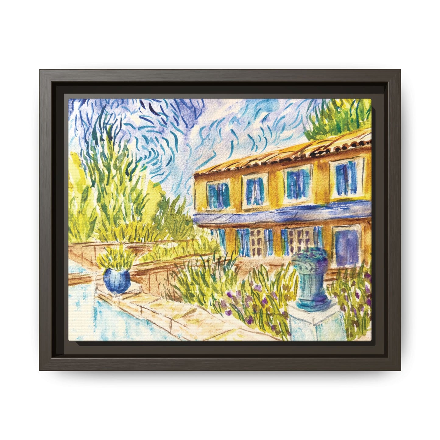Respite Near Saint-Remy-de-Provence Matte Canvas, Framed (Black or Espresso). Available in sizes from 10”x8”-30”x24”
