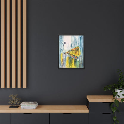 Cafe Reflections Matte Canvas, Framed (Black or Espresso). Available in sizes 8”x10”-24”x32”