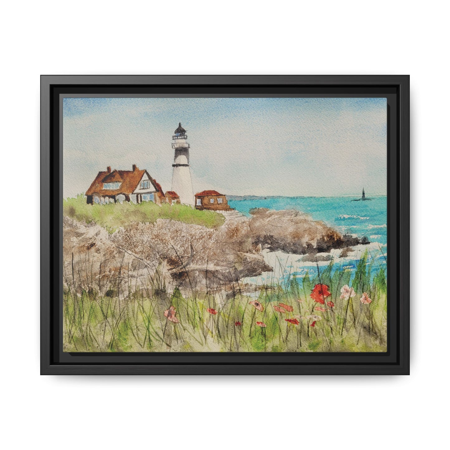 Portland Head Light, Framed (Black or Espresso). Available in sizes from 10”x8”-20”x16”