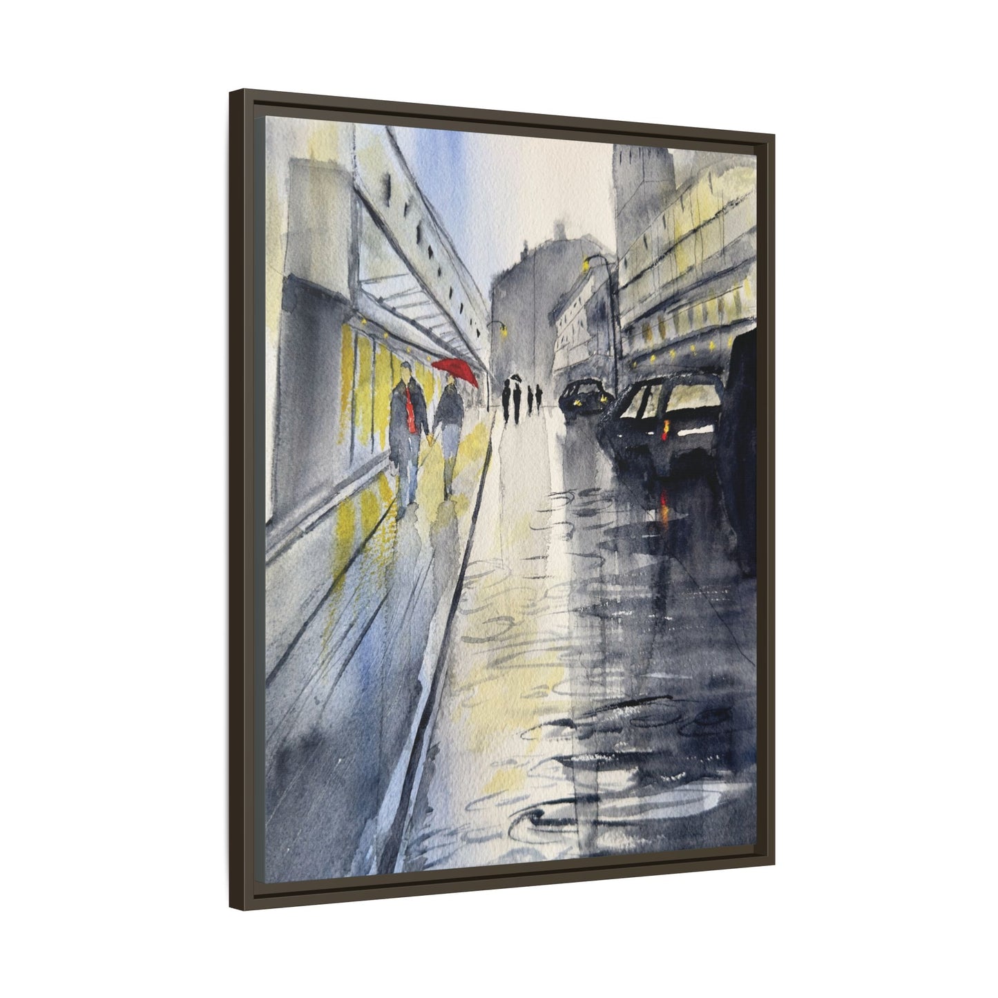 Rainy Day Romance, Framed (Black or Espresso). Available in sizes from 8”x10”-24”x32”