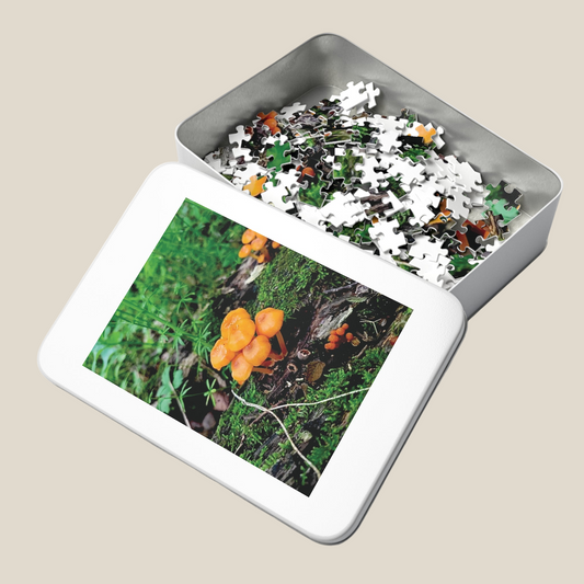 Vibrant Treasure Forest Mushrooms Jigsaw Puzzle (110 and 252-Piece)