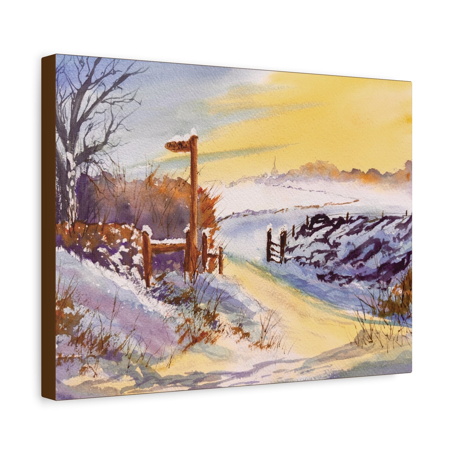 Wales Winter Walk Matte Canvas, Stretched, 1.25". Available in sizes 10” x 8”-16” x 12”