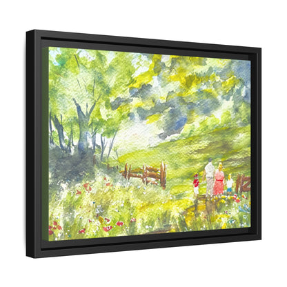 Summer Stroll Matte Canvas, Framed (Black or Espresso). Available in sizes 10”x8”-20”x10”
