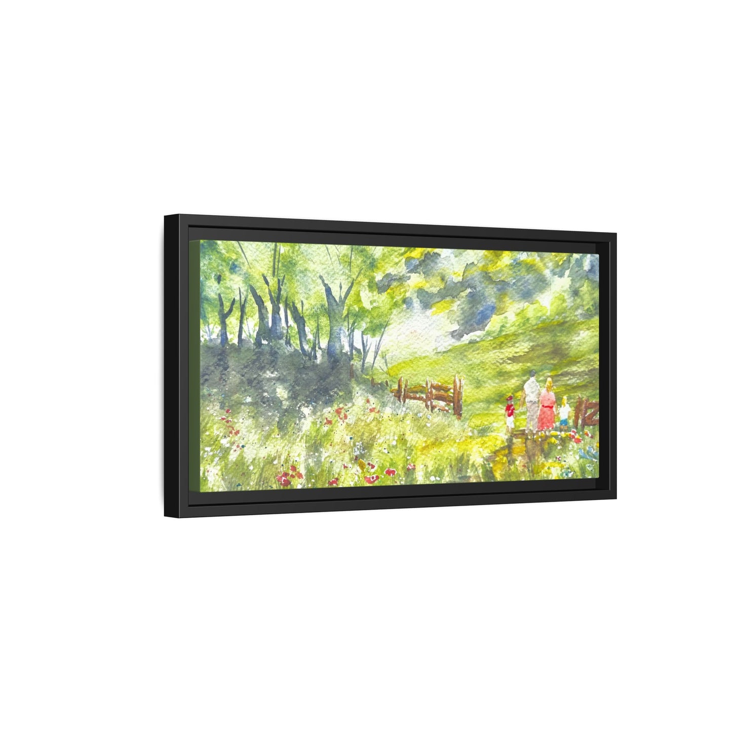 Summer Stroll Matte Canvas, Framed (Black or Espresso). Available in sizes 10”x8”-20”x10”