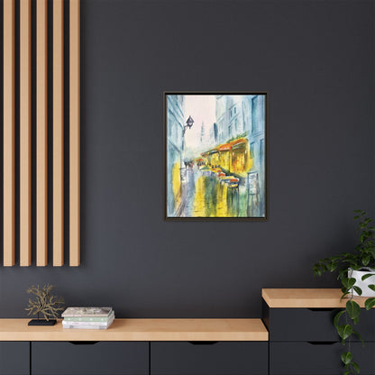 Cafe Reflections Matte Canvas, Framed (Black or Espresso). Available in sizes 8”x10”-24”x32”