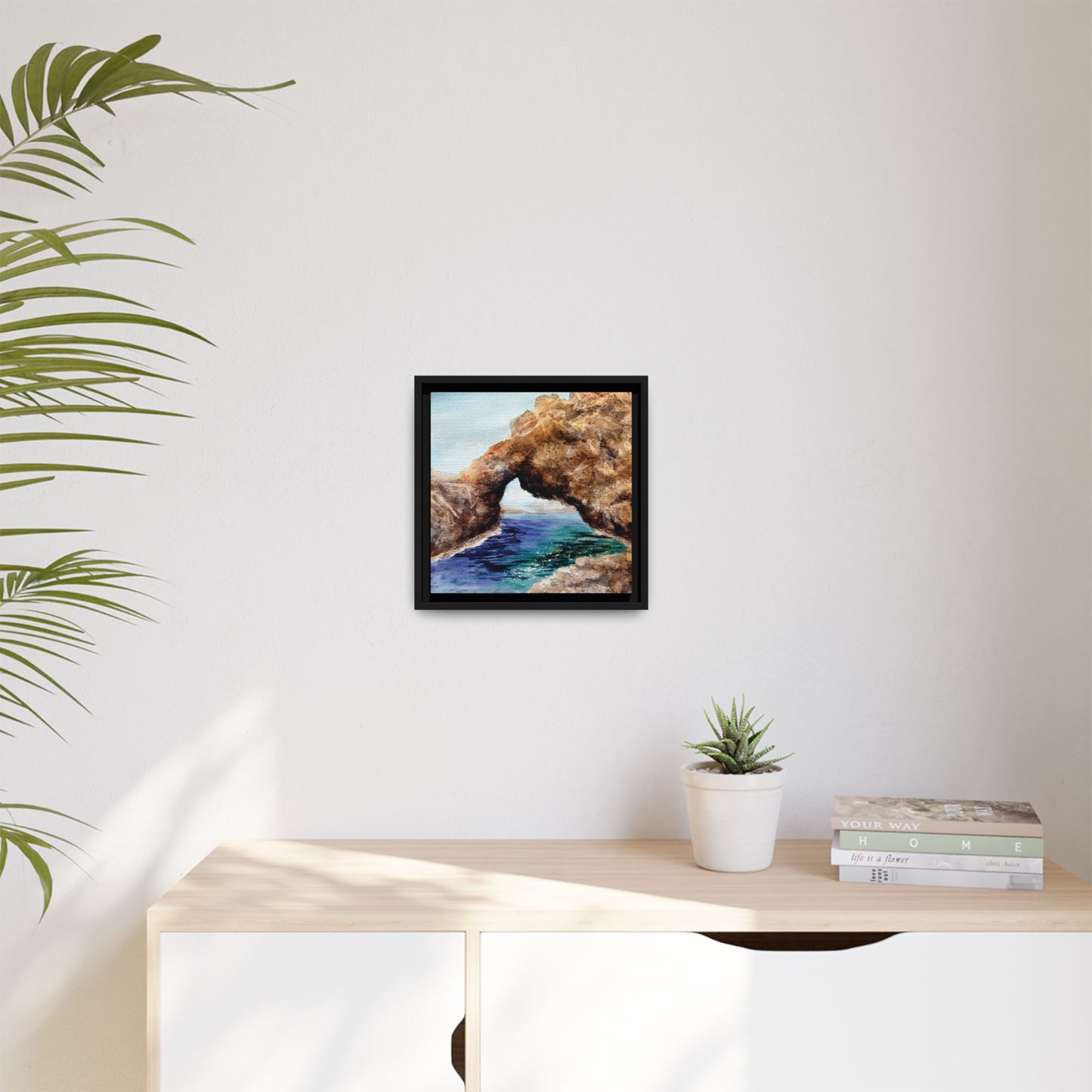 Bridging the Gap Matte Canvas, Framed (Black or Espresso). Available in sizes from 10”x10”-14”x14”