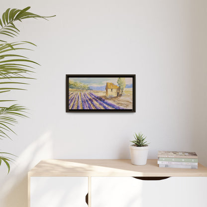 Lavender at Daybreak Matte Canvas, Framed (Black or Espresso). Available in sizes 10”x8”-20”x10”