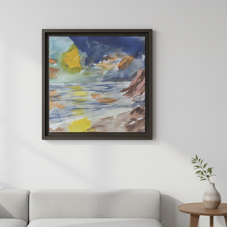 The Sun in Pieces Matte Canvas, Framed (Black or Espresso). Available in sizes from 6”x6”-30”x30”