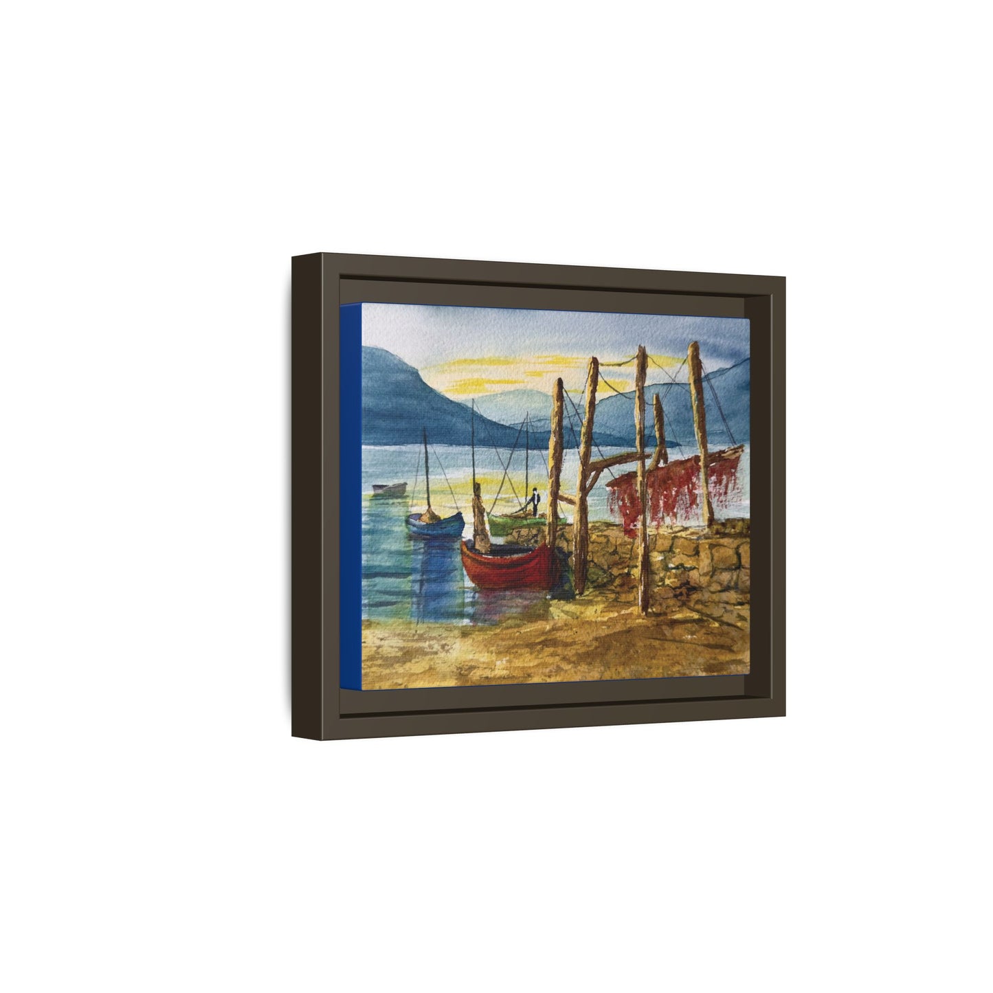 Morning Boats on the Loch, Framed (Black or Espresso). Available in sizes from 10”x8”-24”x18”