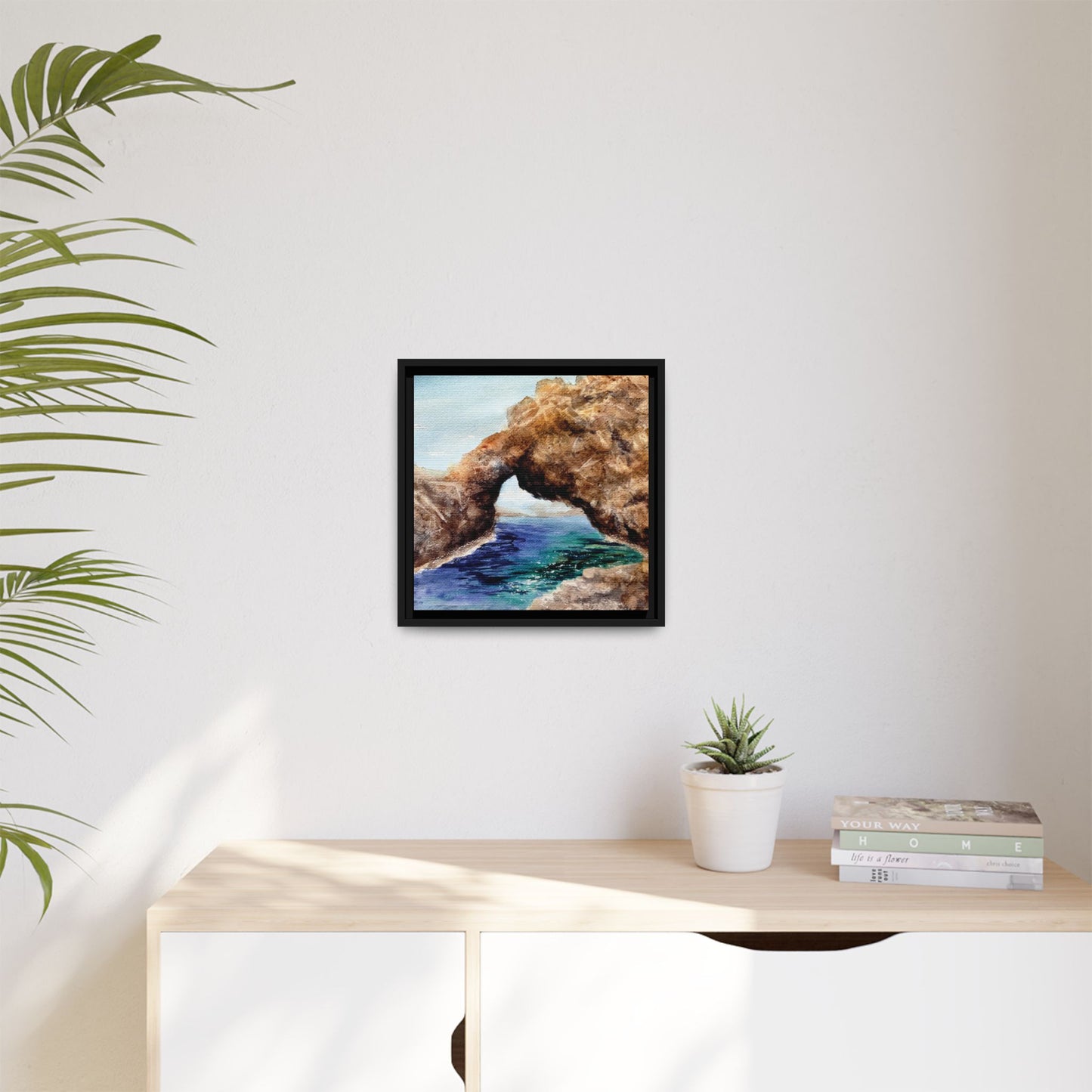 Bridging the Gap Matte Canvas, Framed (Black or Espresso). Available in sizes from 10”x10”-14”x14”