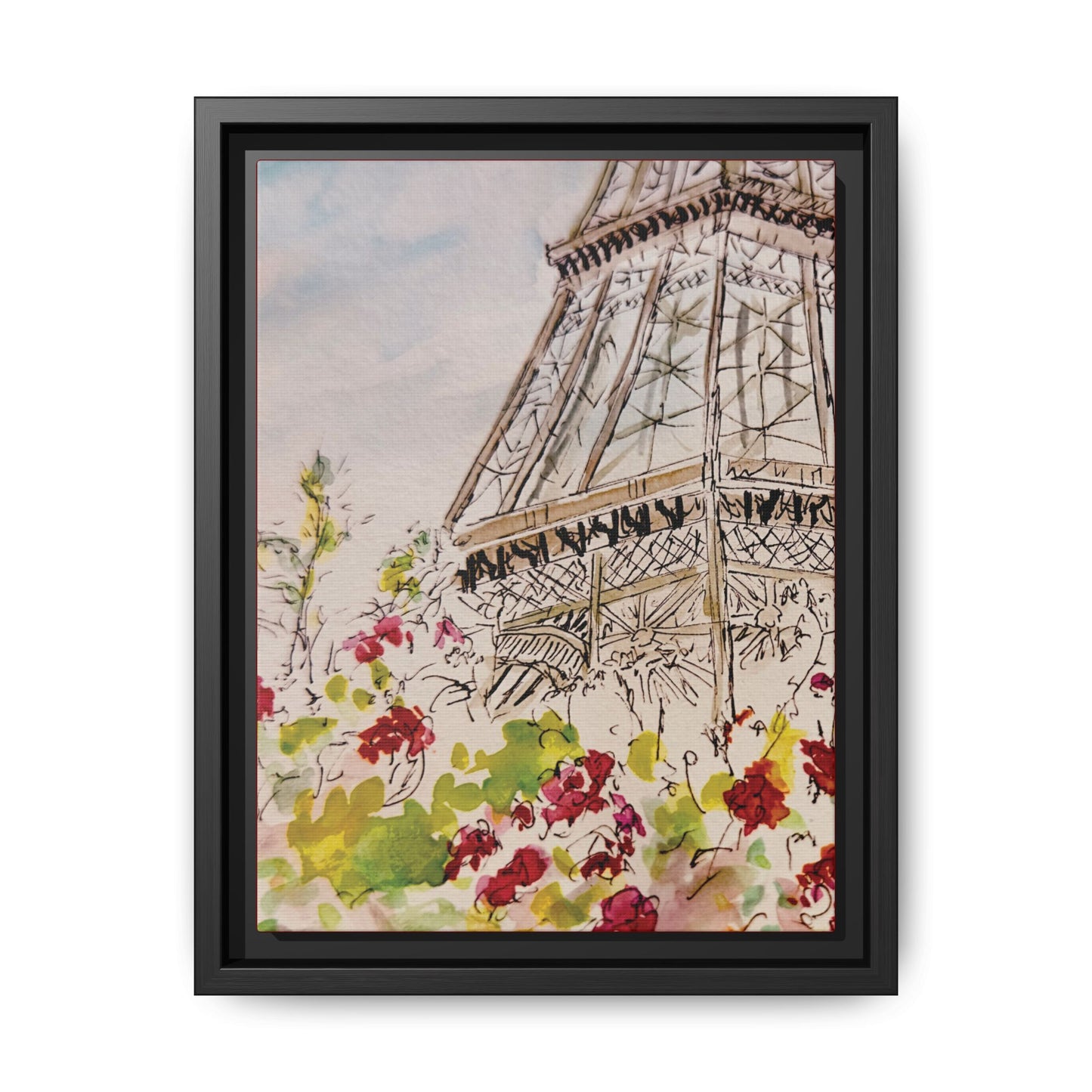 Eiffel Tower, Framed (Black or Espresso). Available in sizes from 8”x10”-16”x20”