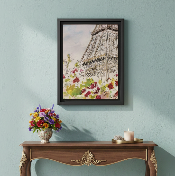 Eiffel Tower – Framed Canvas