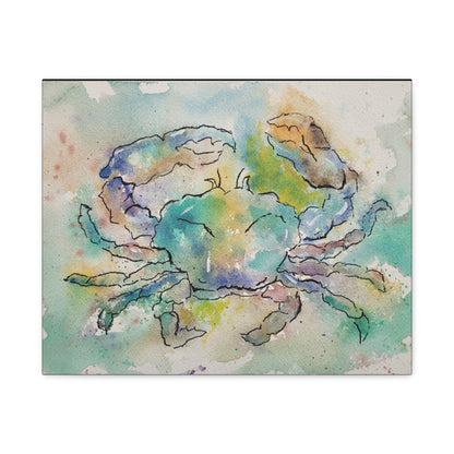 Blue Crab Matte Canvas, Stretched, 1.25". Available in sizes 10” x 8”-20” x 16”