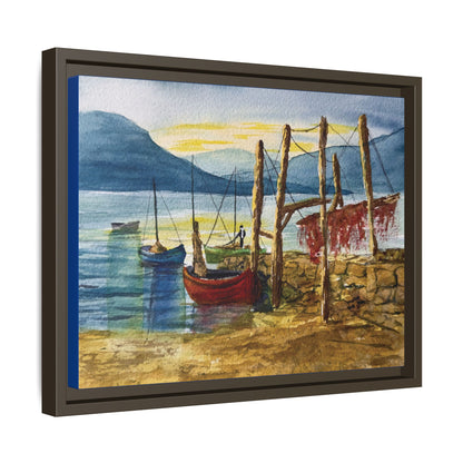 Morning Boats on the Loch, Framed (Black or Espresso). Available in sizes from 10”x8”-24”x18”