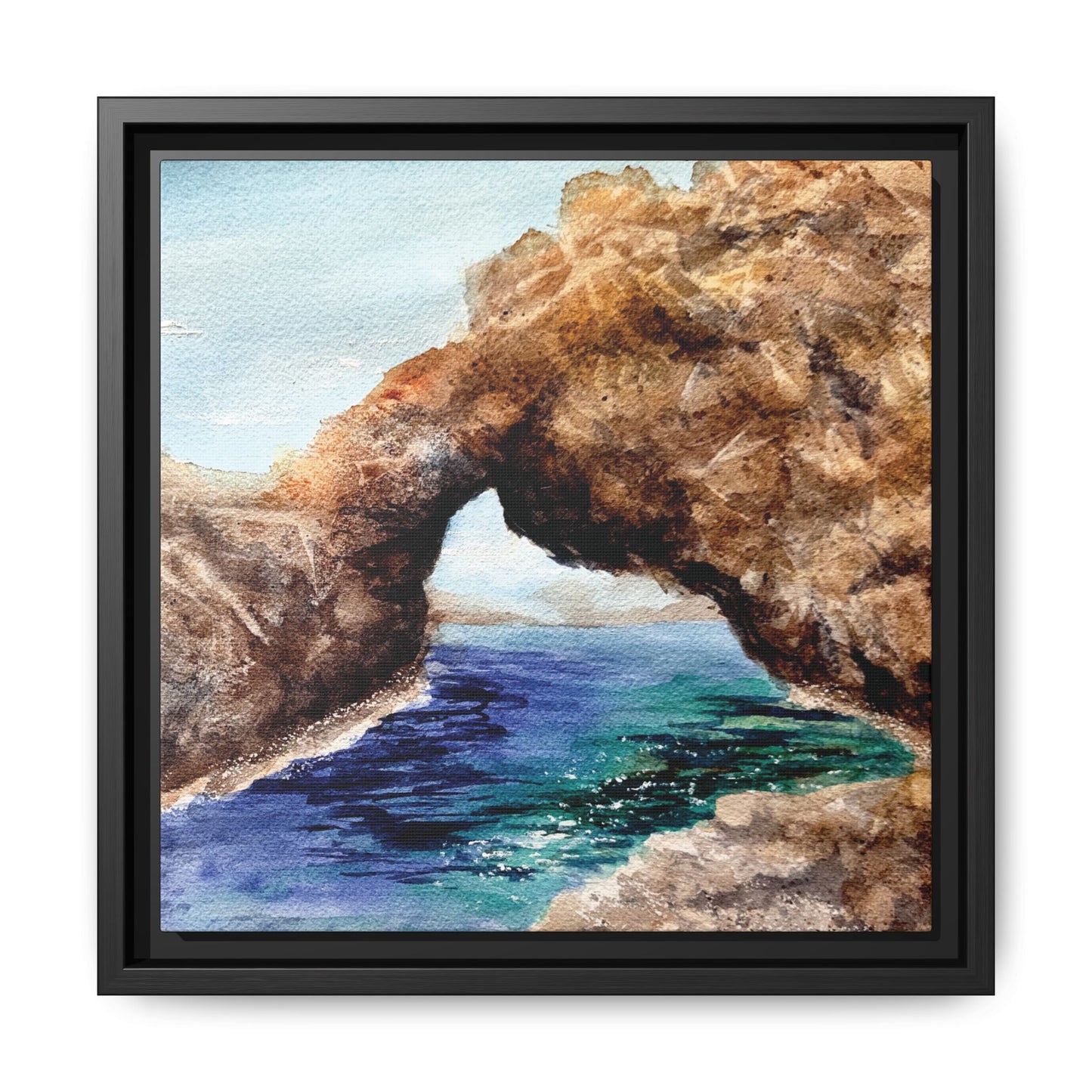 Bridging the Gap Matte Canvas, Framed (Black or Espresso). Available in sizes from 10”x10”-14”x14”