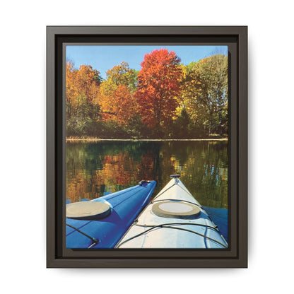 Happy Together Fall Kayaking, Framed (Black or Espresso). Available in sizes from 8”x10”-12”x16”