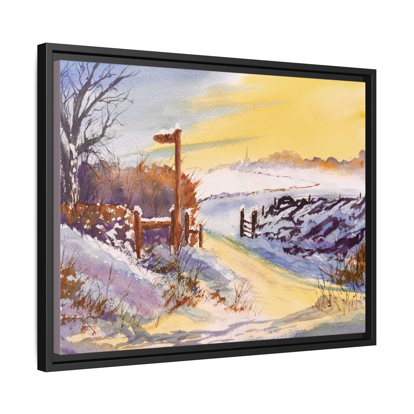 Wales Winter Walk, Framed (Black or Espresso). Available in sizes from 10”x8”-32”x24”