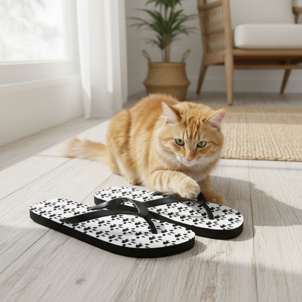 Kitty Paw Flip Flops