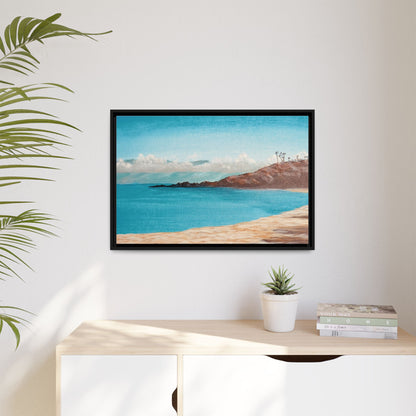 Kaanapali Beach Matte Canvas, Framed (Black or Espresso). Available in sizes from 20”x10”-30”x20”