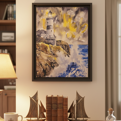 Storm Watch Matte Canvas, Framed (Black or Espresso). Available in sizes 8”x10”-18”x24”