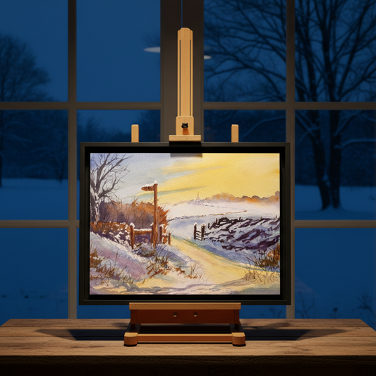Wales Winter Walk, Framed (Black or Espresso). Available in sizes from 10”x8”-32”x24”