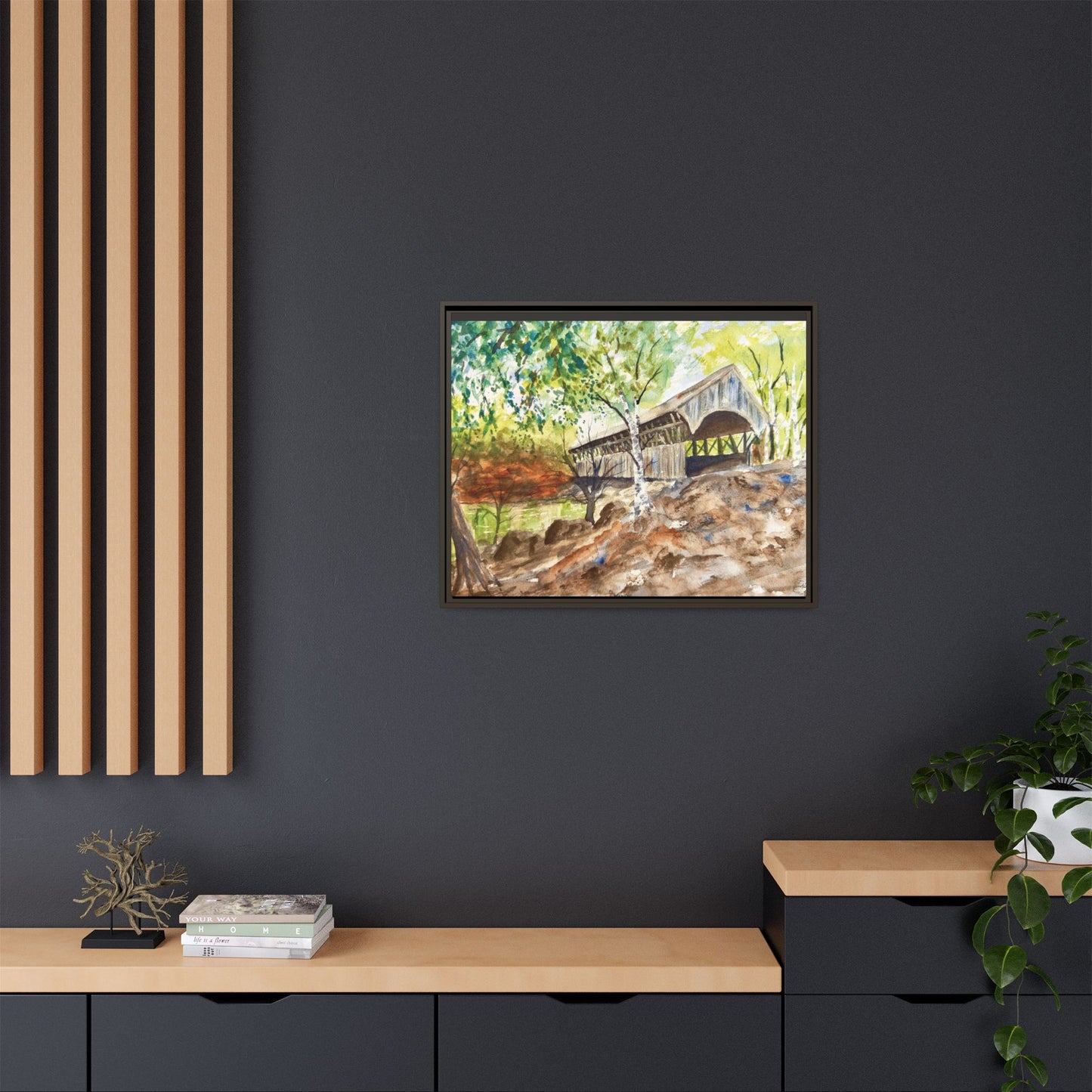Artist’s Bridge Matte Canvas, Framed (Black or Espresso). Available in sizes from 10”x8”-24”x18”