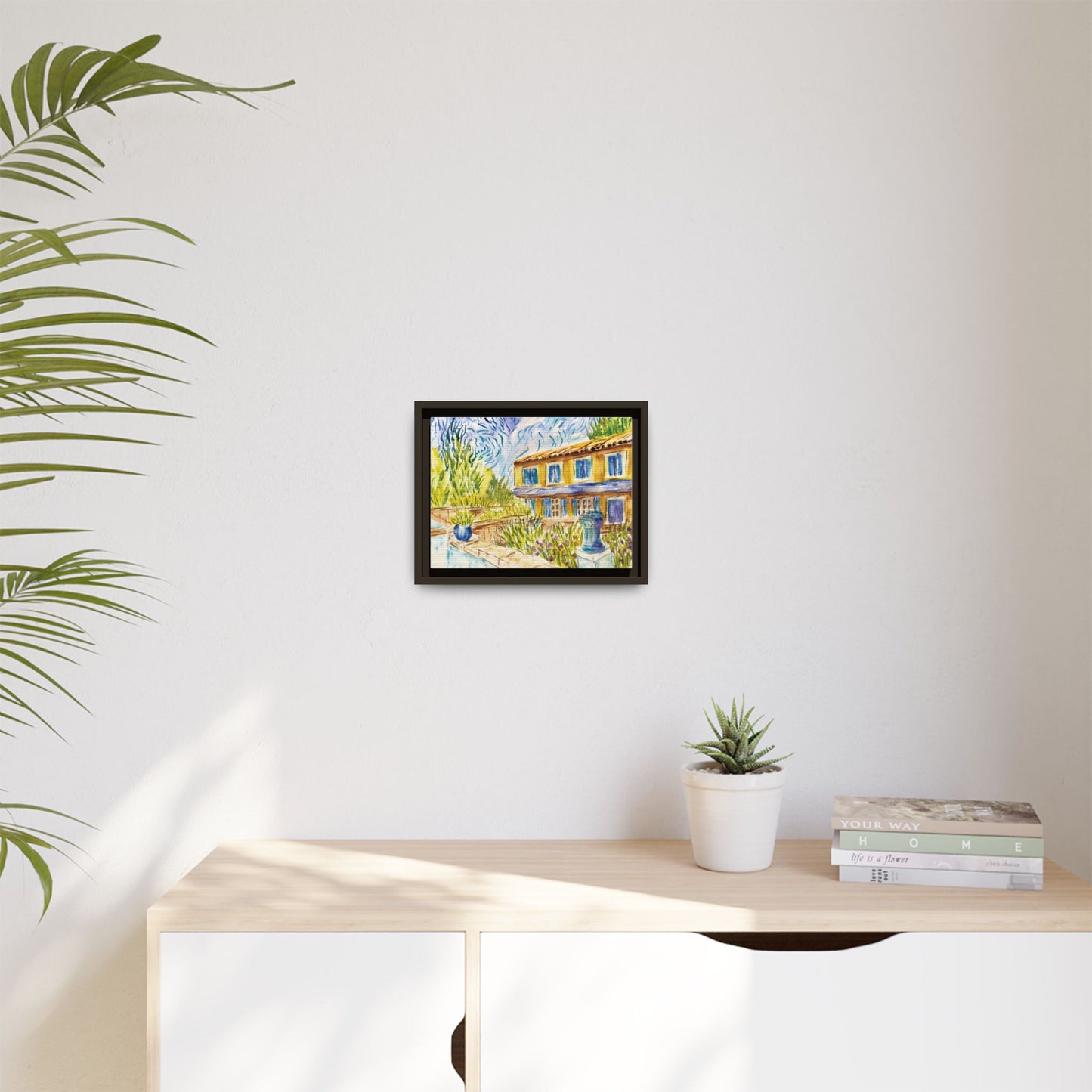 Respite Near Saint-Remy-de-Provence Matte Canvas, Framed (Black or Espresso). Available in sizes from 10”x8”-30”x24”