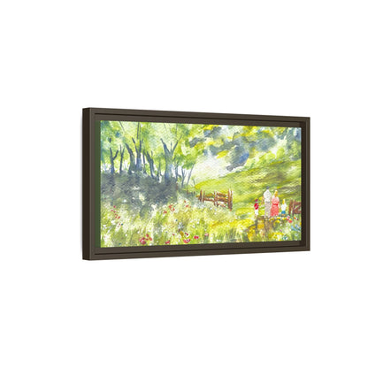 Summer Stroll Matte Canvas, Framed (Black or Espresso). Available in sizes 10”x8”-20”x10”