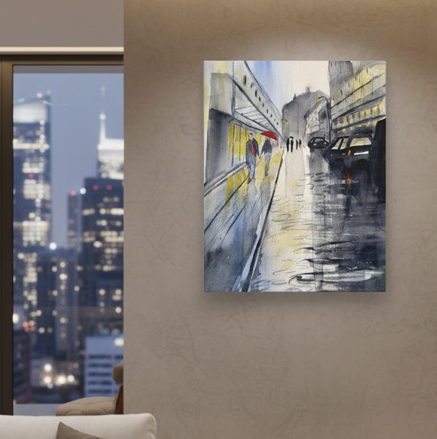 Rainy Day Romance Matte Canvas, Stretched, 1.25".  Available in sizes from 8" x 10"-24" x 32"