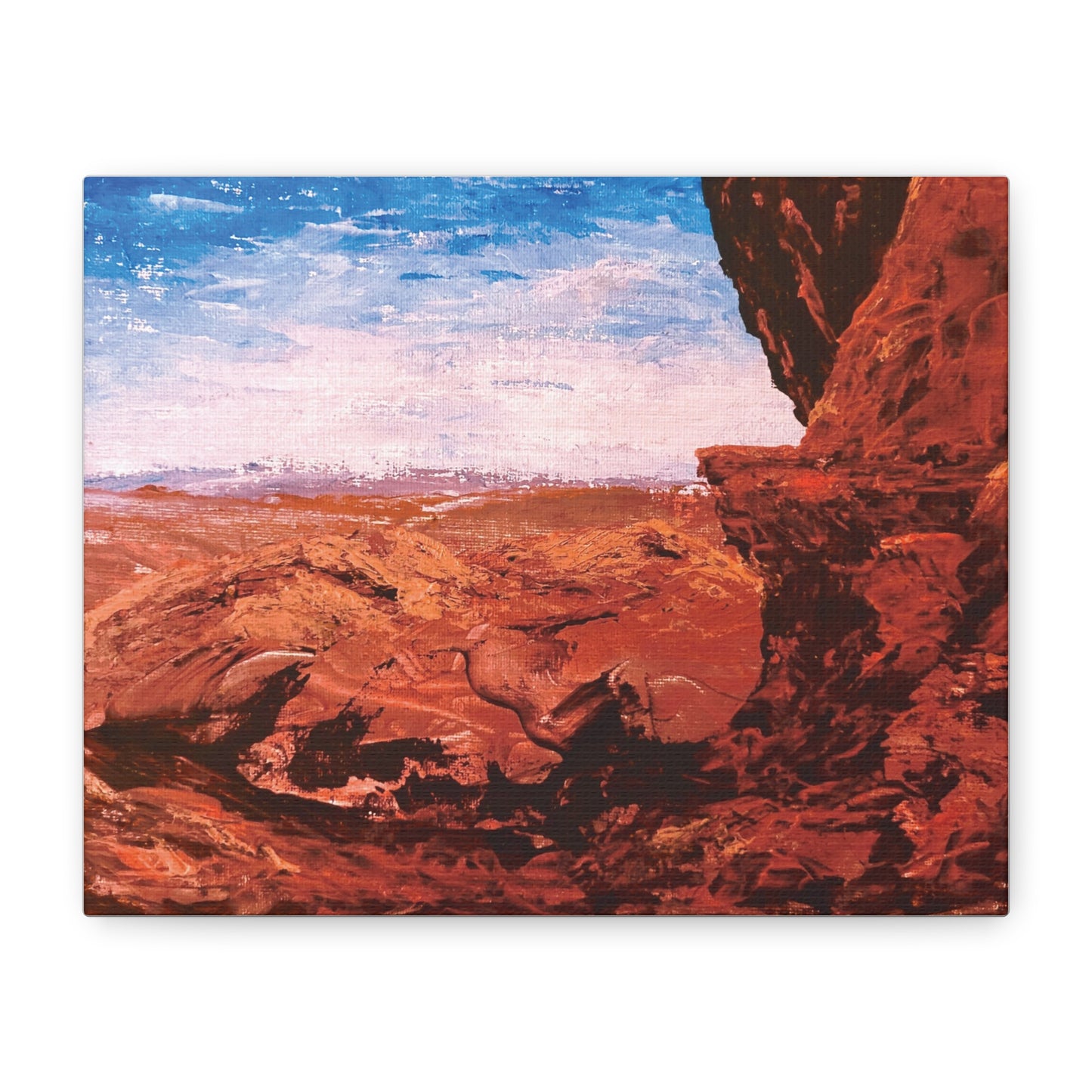 Red Rocks Matte Canvas, Stretched, 1.25". Available in sizes 10” x 8”-18”x12”