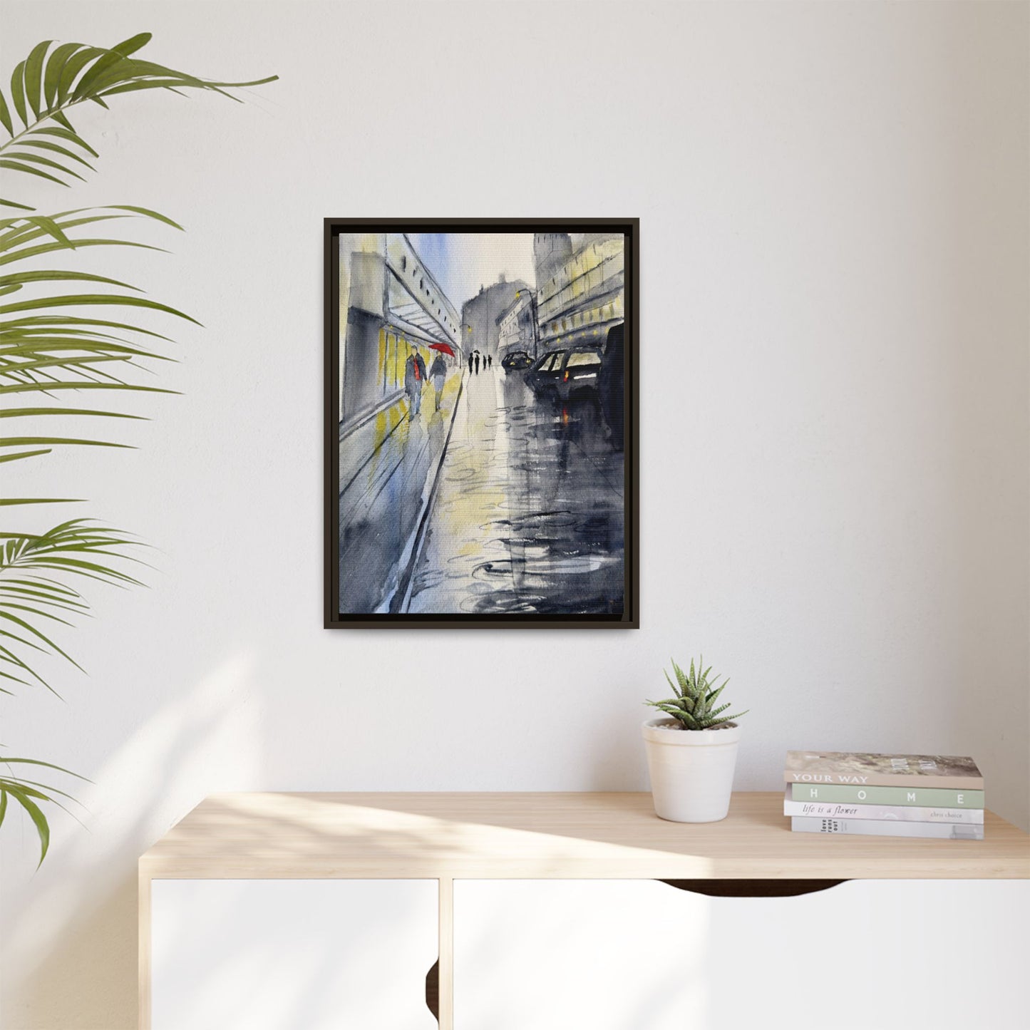 Rainy Day Romance, Framed (Black or Espresso). Available in sizes from 8”x10”-24”x32”