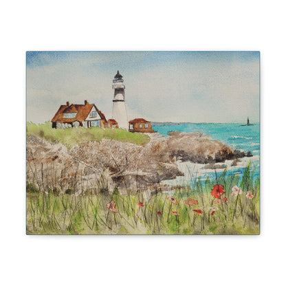 Portland Head Light Matte Canvas, Stretched, 1.25". Available in sizes 10” x 8”-20” x 16”