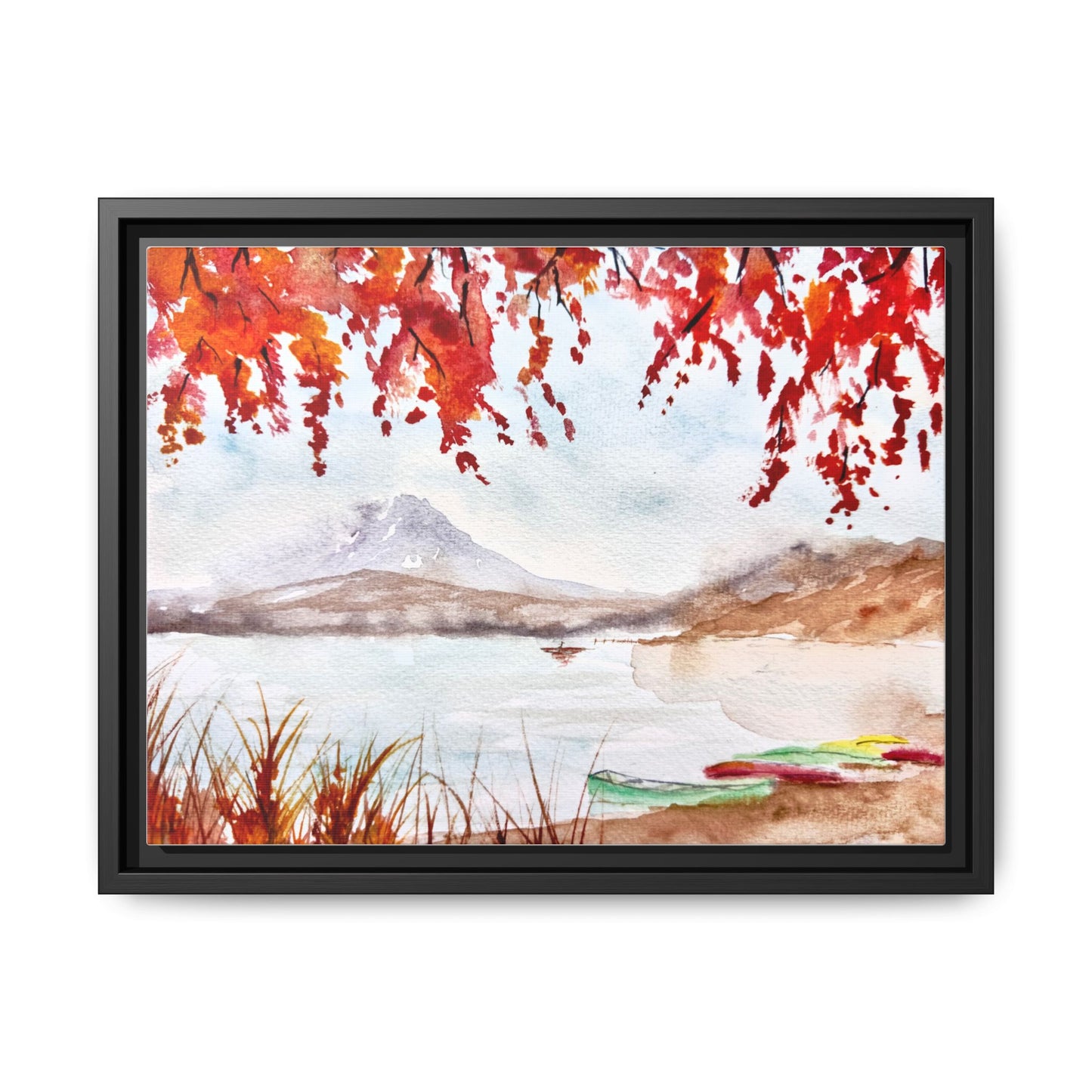 Falling For Fuji Matte Canvas, Framed (Black or Espresso). Available in sizes from 10”x8”-32”x24”