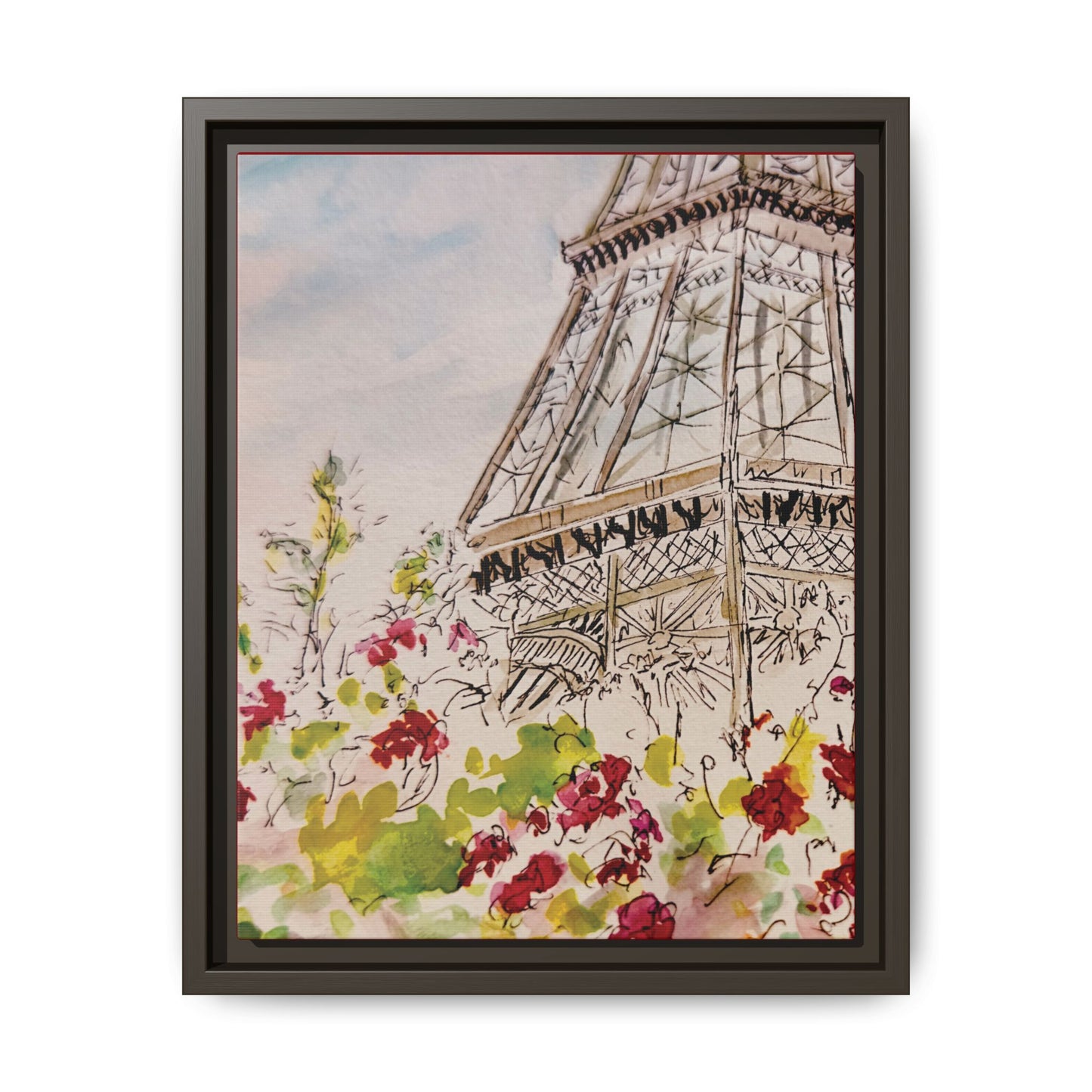 Eiffel Tower, Framed (Black or Espresso). Available in sizes from 8”x10”-16”x20”