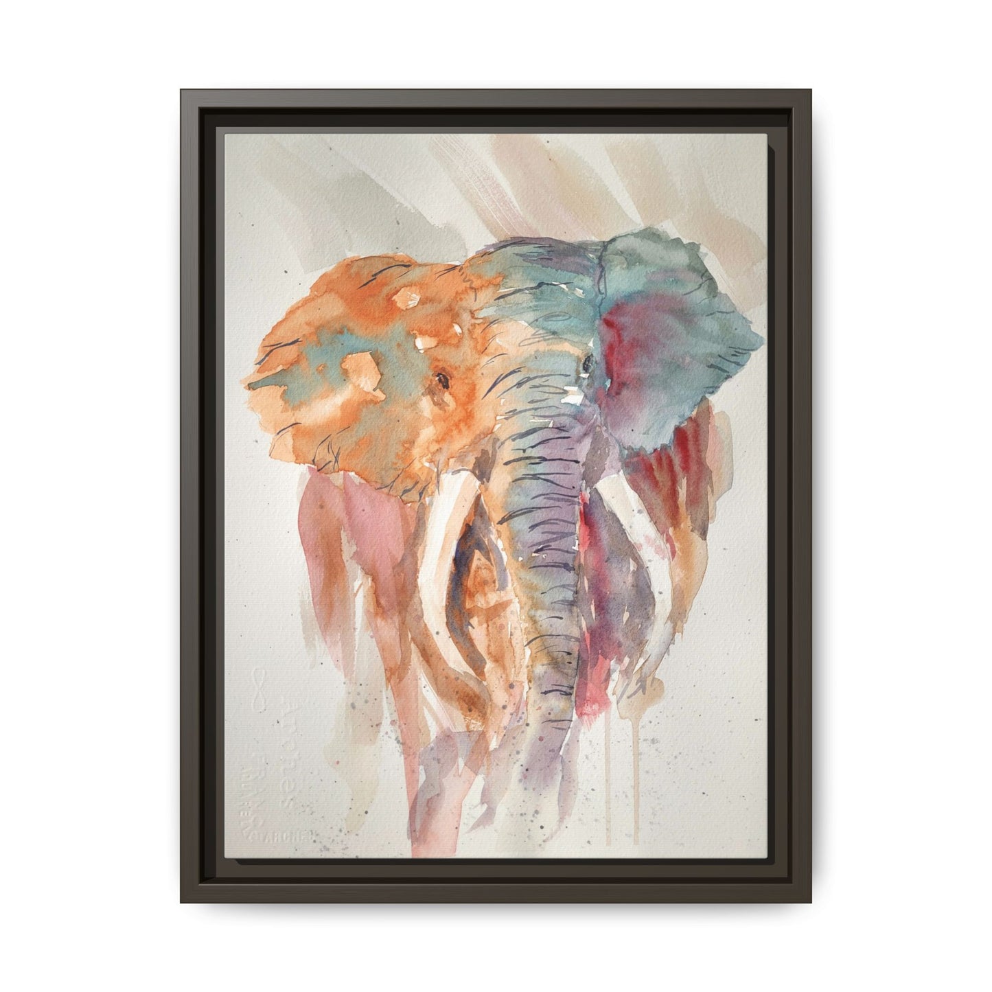 Bull In A Dust Storm, Framed (Black or Espresso). Available in sizes from 8”x10”-16”x20”