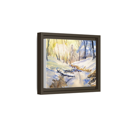 Snowy Creek Matte Canvas, Framed (Black or Espresso). Available in sizes from 10”x8”-32”x24”