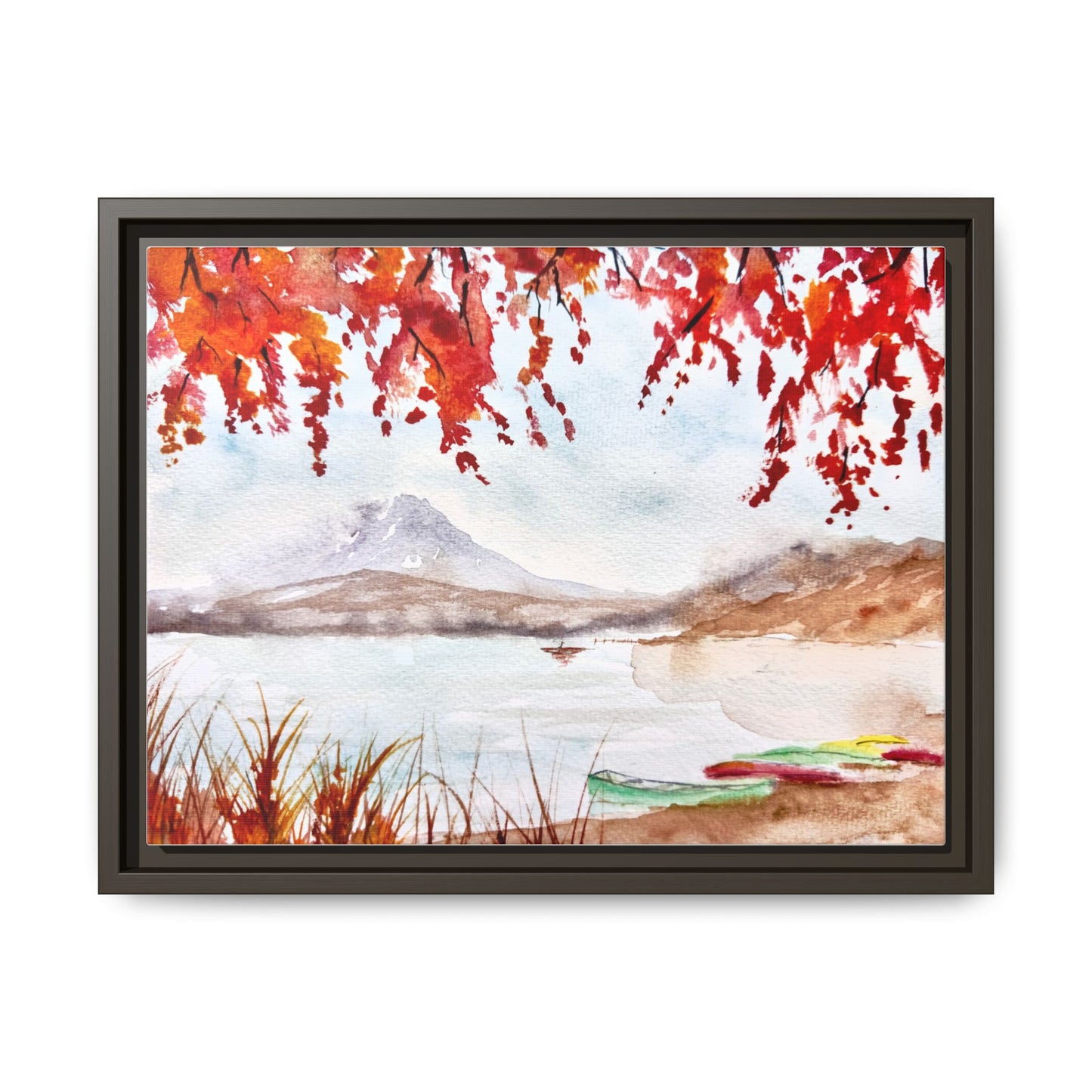 Falling For Fuji Matte Canvas, Framed (Black or Espresso). Available in sizes from 10”x8”-32”x24”