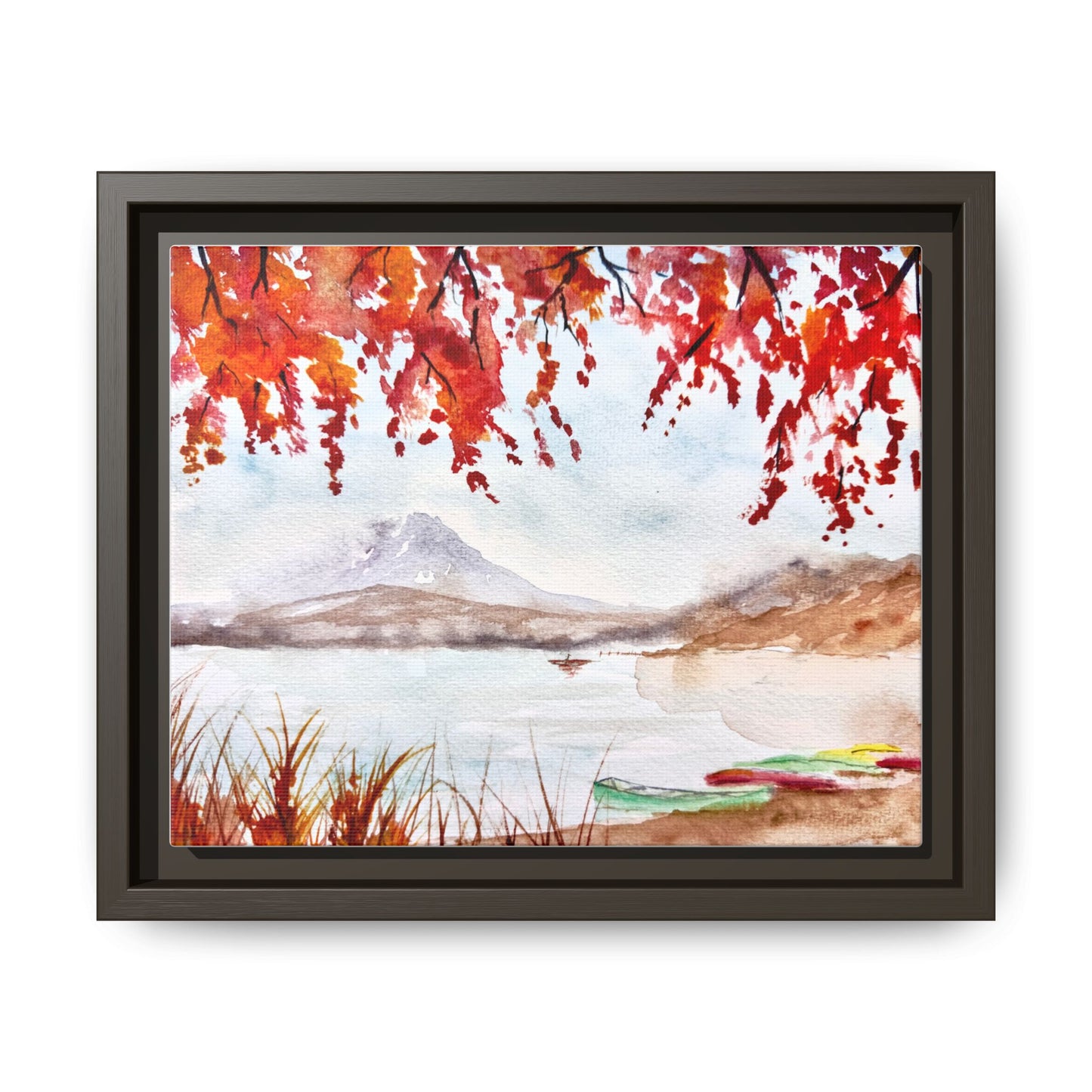 Falling For Fuji Matte Canvas, Framed (Black or Espresso). Available in sizes from 10”x8”-32”x24”