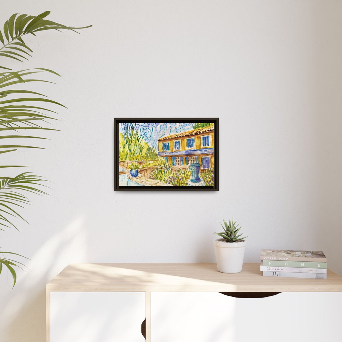 Respite Near Saint-Remy-de-Provence Matte Canvas, Framed (Black or Espresso). Available in sizes from 10”x8”-30”x24”