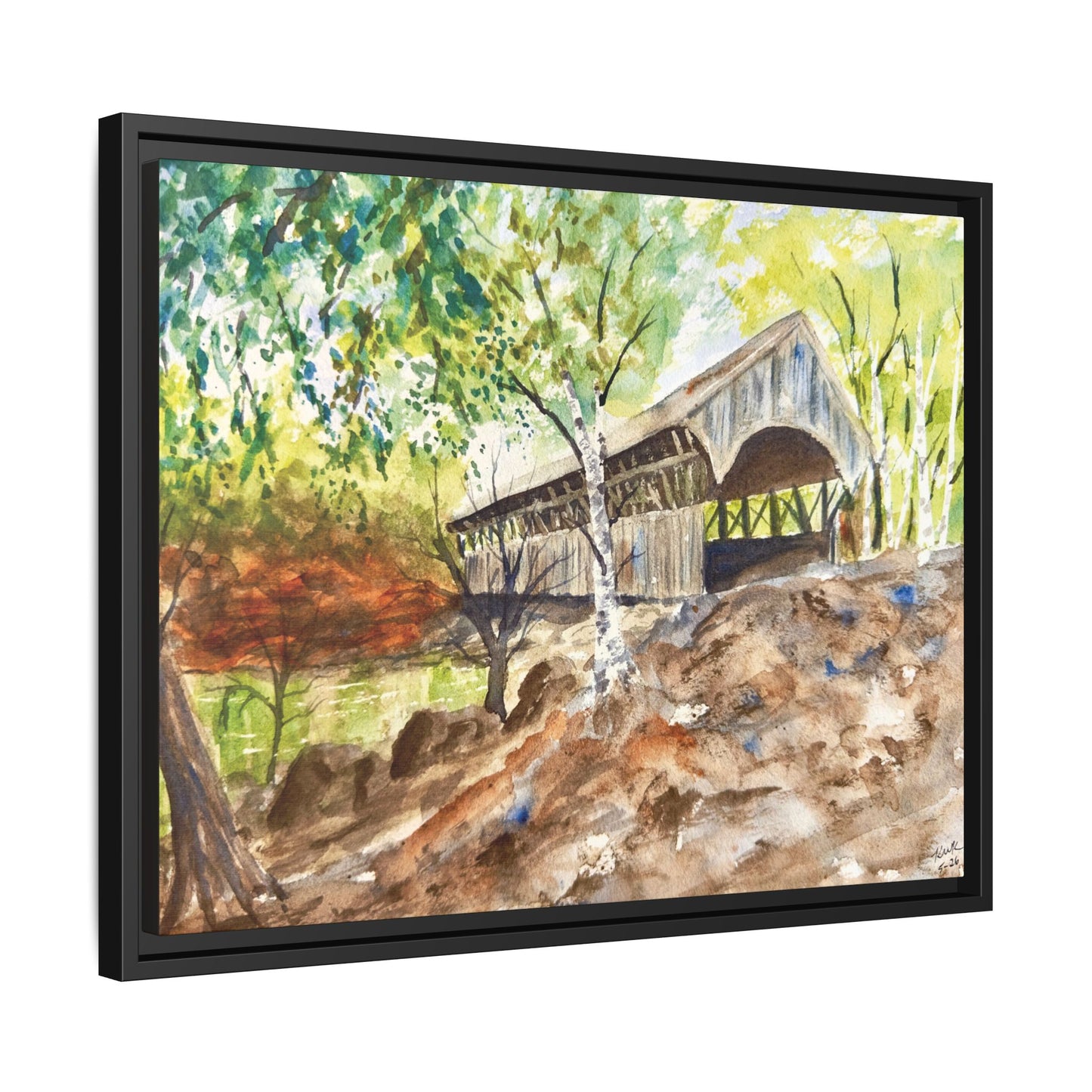 Artist’s Bridge Matte Canvas, Framed (Black or Espresso). Available in sizes from 10”x8”-24”x18”