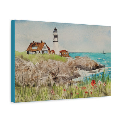 Portland Head Light Matte Canvas, Stretched, 1.25". Available in sizes 10” x 8”-20” x 16”