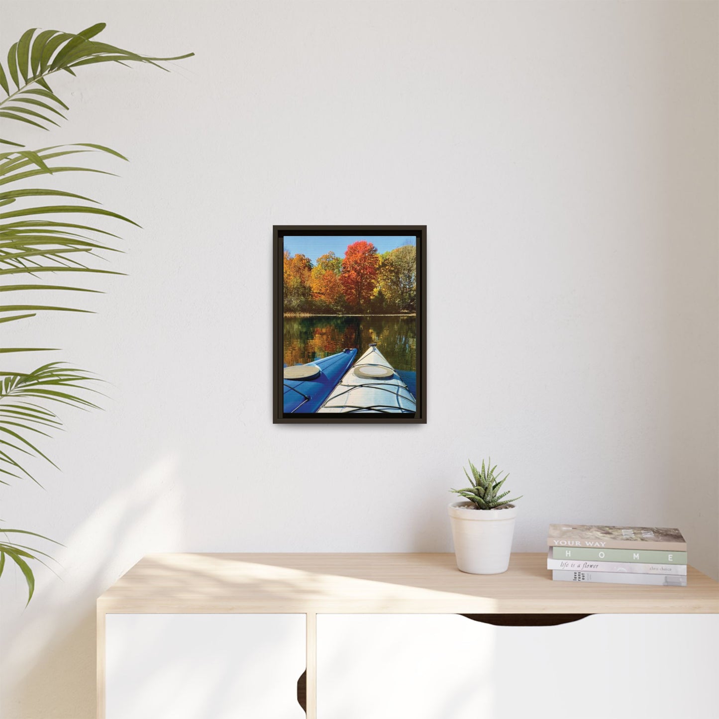 Happy Together Fall Kayaking, Framed (Black or Espresso). Available in sizes from 8”x10”-12”x16”
