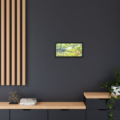 Summer Stroll Matte Canvas, Framed (Black or Espresso). Available in sizes 10”x8”-20”x10”