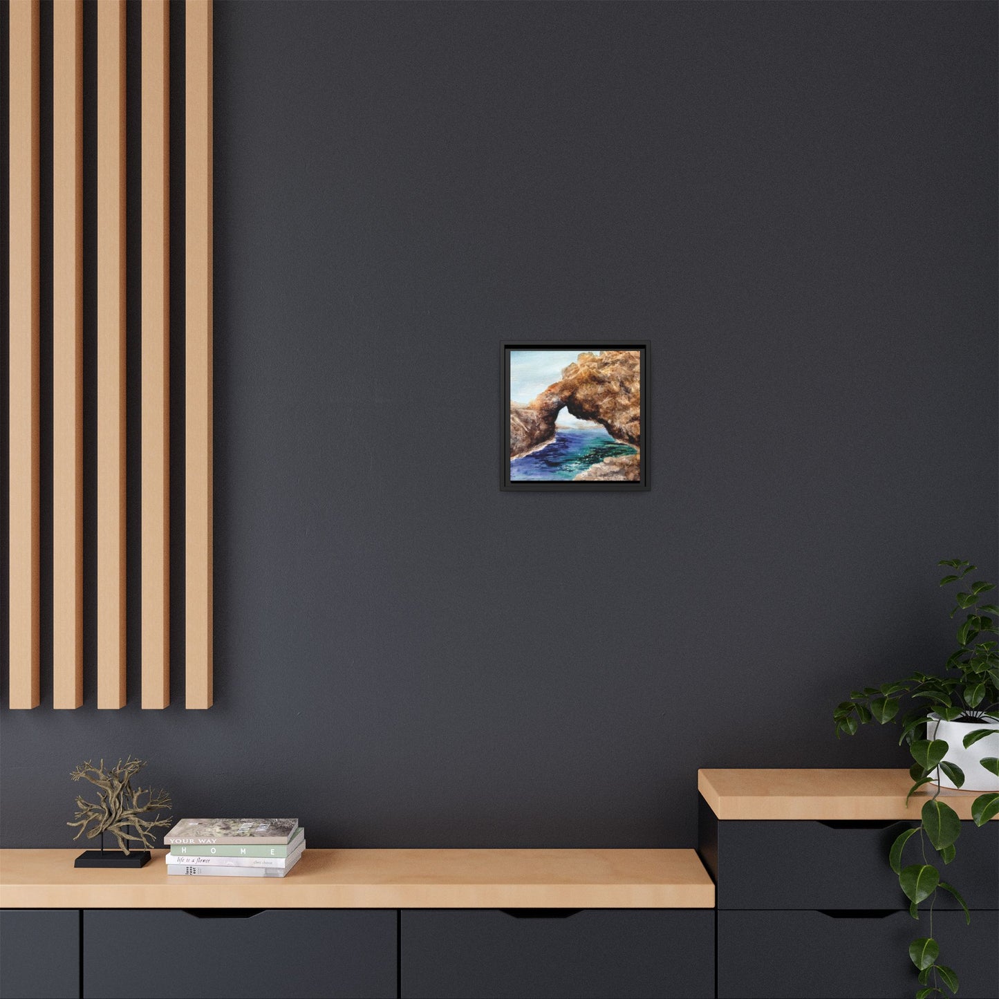 Bridging the Gap Matte Canvas, Framed (Black or Espresso). Available in sizes from 10”x10”-14”x14”