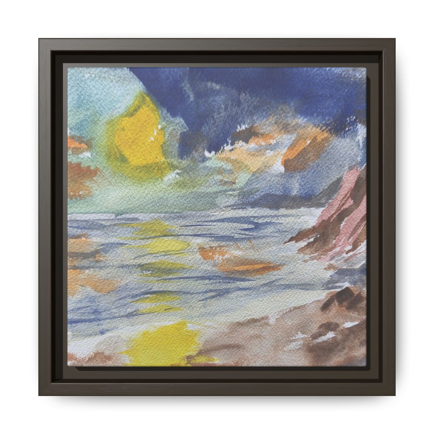 The Sun in Pieces Matte Canvas, Framed (Black or Espresso). Available in sizes from 6”x6”-30”x30”