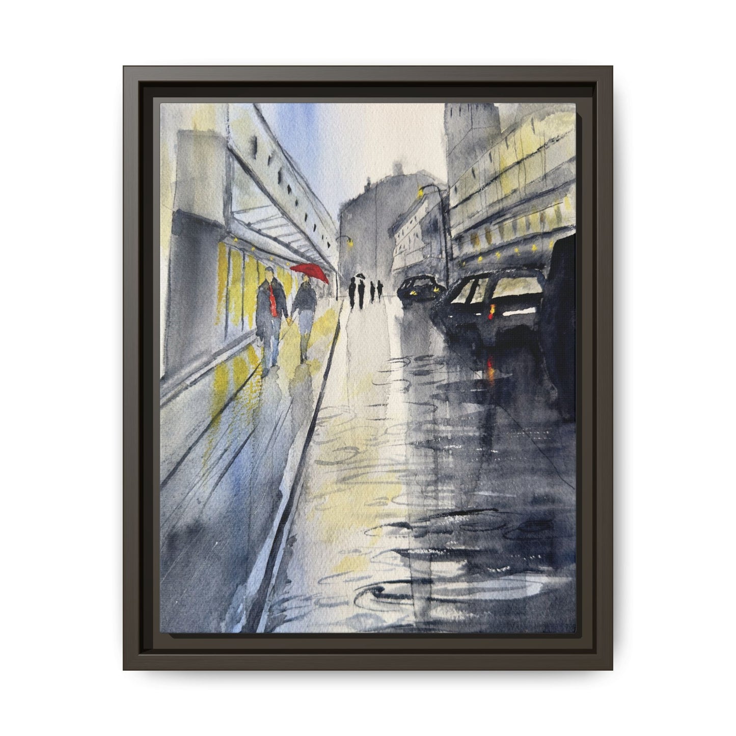 Rainy Day Romance, Framed (Black or Espresso). Available in sizes from 8”x10”-24”x32”