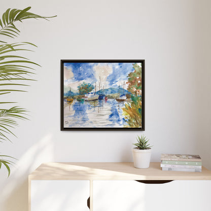 Snug Harbor Matte Canvas, Framed (Black or Espresso). Available in sizes 10”x8”-20”x16”