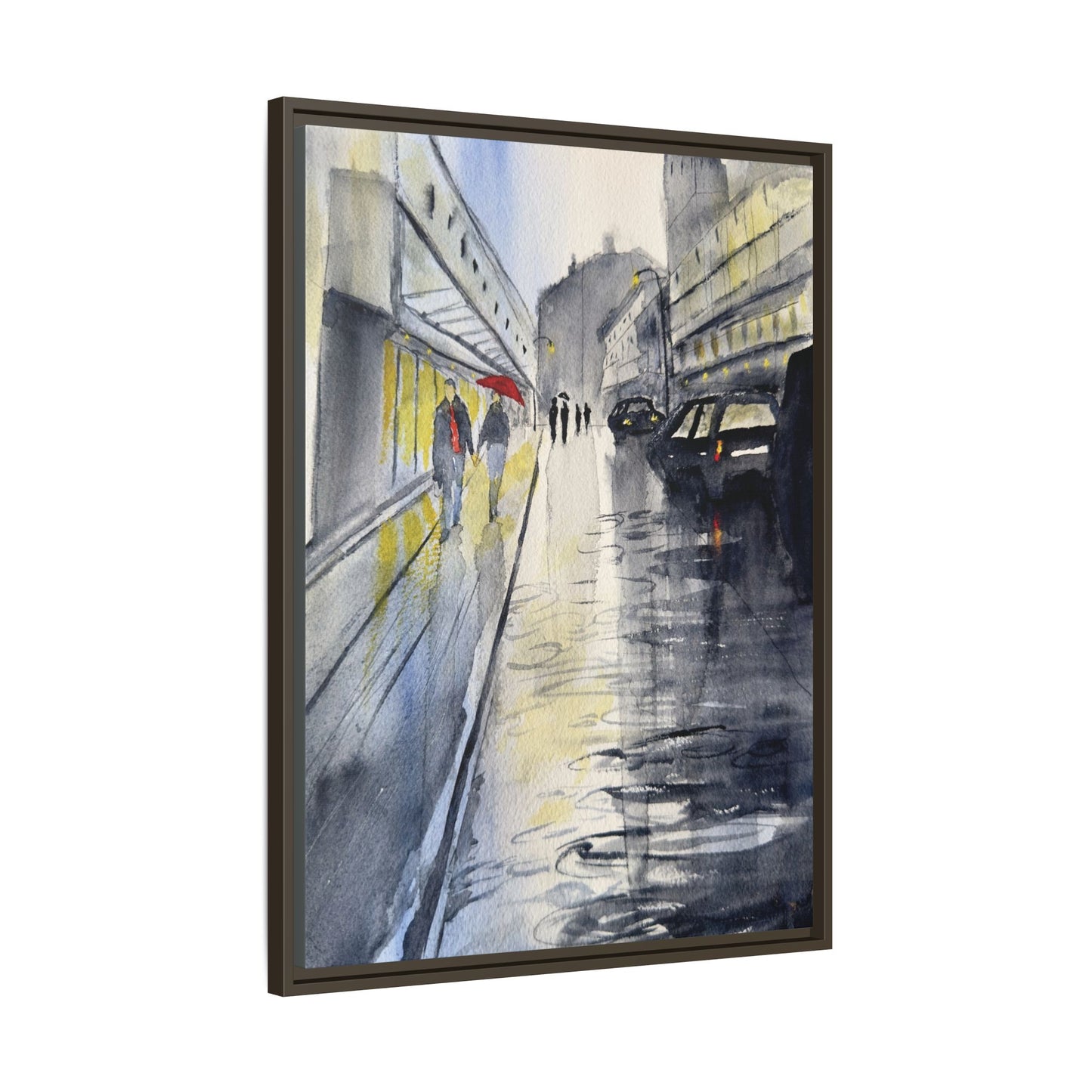 Rainy Day Romance, Framed (Black or Espresso). Available in sizes from 8”x10”-24”x32”