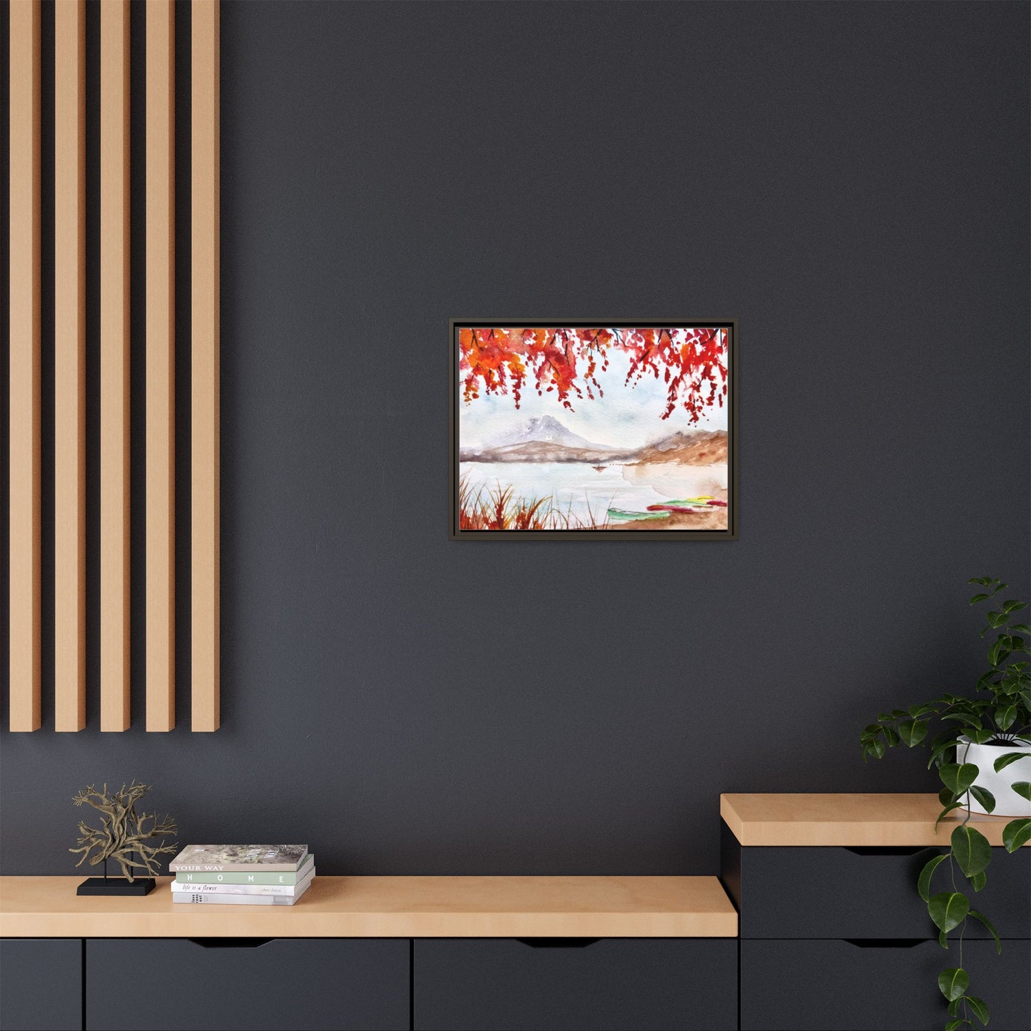 Falling For Fuji Matte Canvas, Framed (Black or Espresso). Available in sizes from 10”x8”-32”x24”