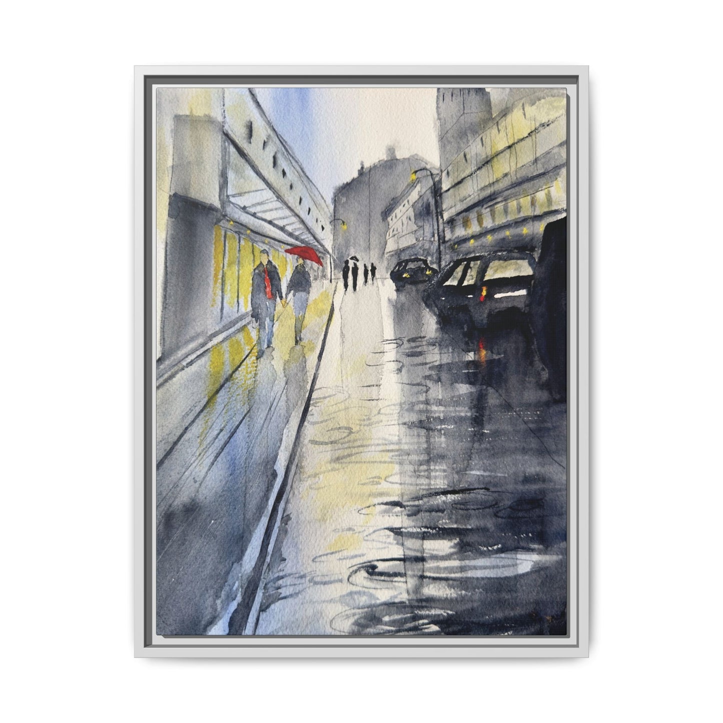 Rainy Day Romance, Framed (Black or Espresso). Available in sizes from 8”x10”-24”x32”